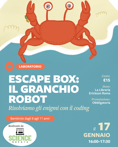 Sabato 17 gennaio alla Libreria Erickson con la nostra Escape box sul coding!